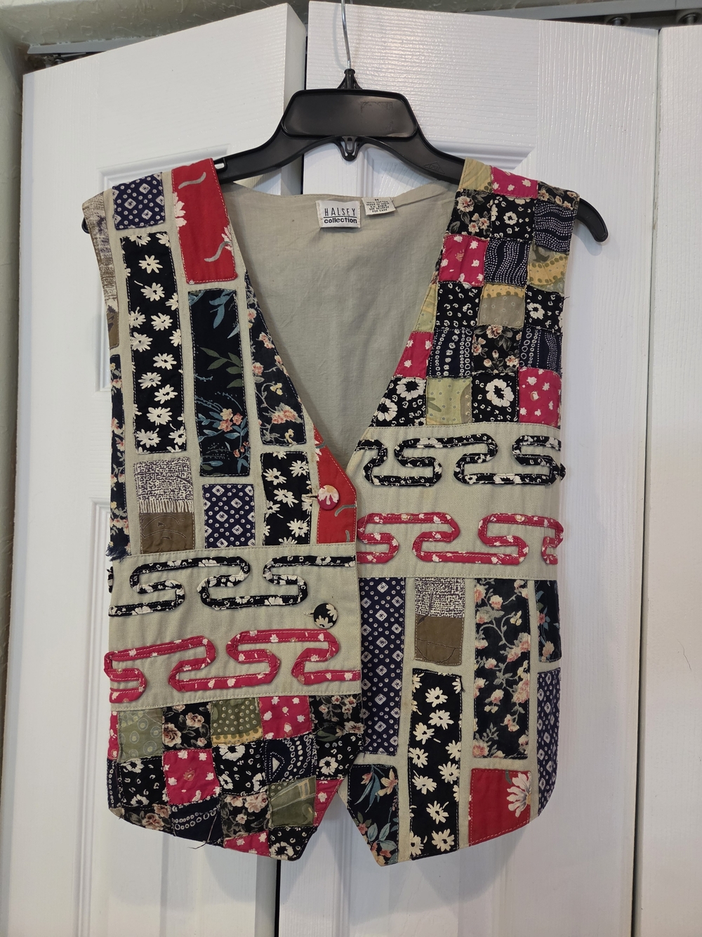 Vintage 90s Patchwork Sleeveless Vest - Multicolor